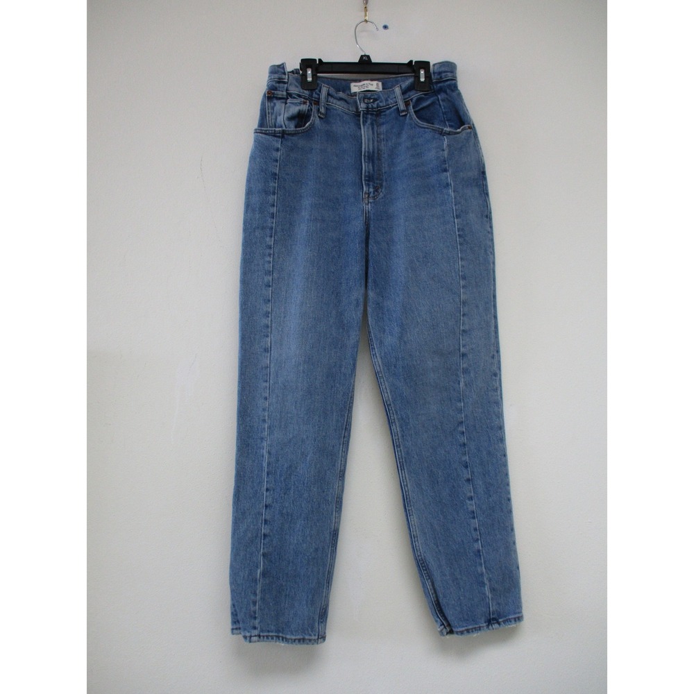 Abercrombie & Fitch 90s Straight Ultra High Rise Jeans Women 30 10R Blue Denim